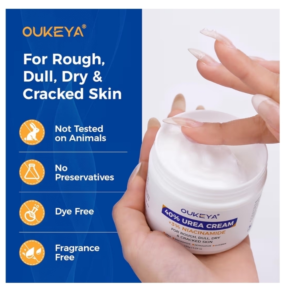 OUKEYA Urea Cream 40 Percent with 3% Niacinamide, Intensive Moisturizer - Picture 6 of 10